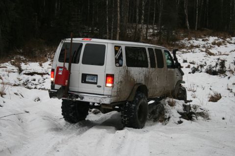 2003 Jeep TJ - This modified van is equipped for off-road adventures in snowy conditions.