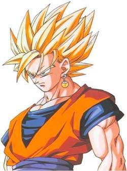 1994 Ford Crown Victoria - Illustration of Goku in Super Saiyan 3 form, with a Supermotors.net watermark.