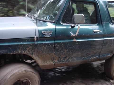 1979 Ford Bronco - Mud splatters cover the side of this 1979 Ford Bronco Custom, seen here in profile.