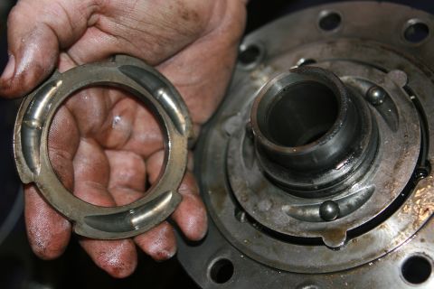 1990 Ford Bronco - Heres the ball ramp assembly. Take out the balls and inspect them to make sure they're still nice and smooth. I read of one case over on Pi…