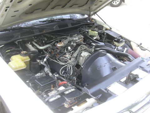 1997 Ford Crown Victoria - Engine bay of a 1997 Ford Crown Victoria, viewed from above with the hood open.