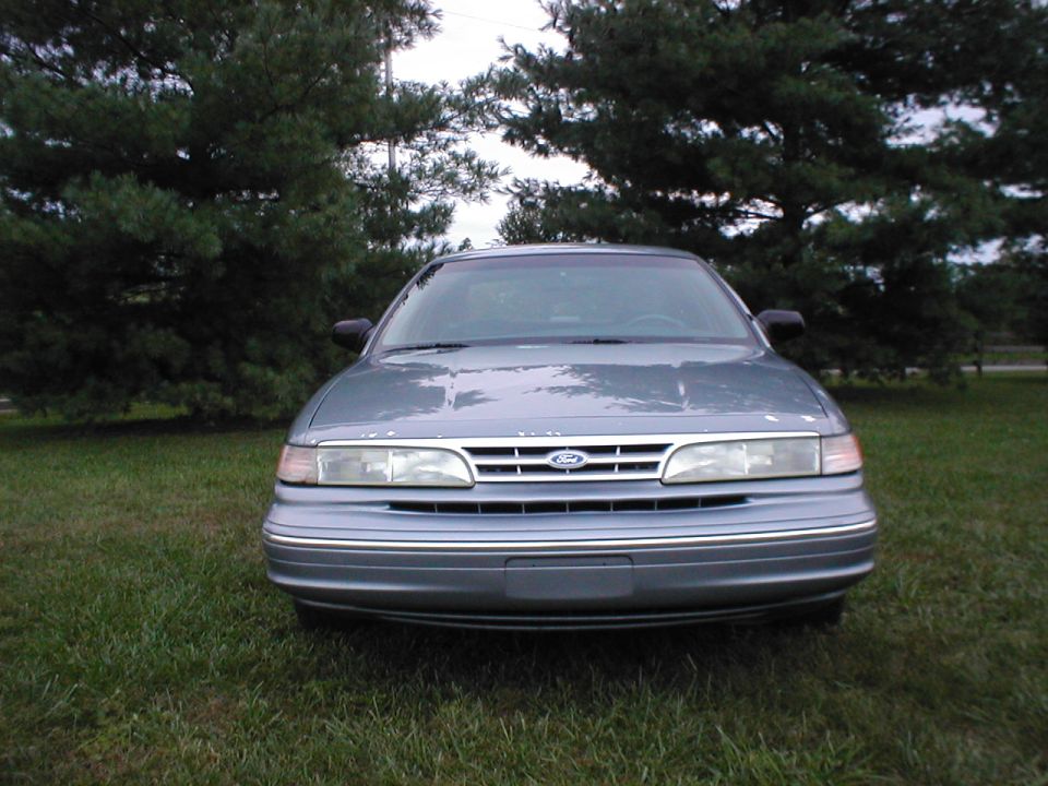 1997 Ford Crown Victoria front view, gray sedan