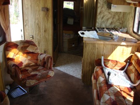 1983 Ford Bronco - here is a shot from the front seat to the rear of the motorhome.