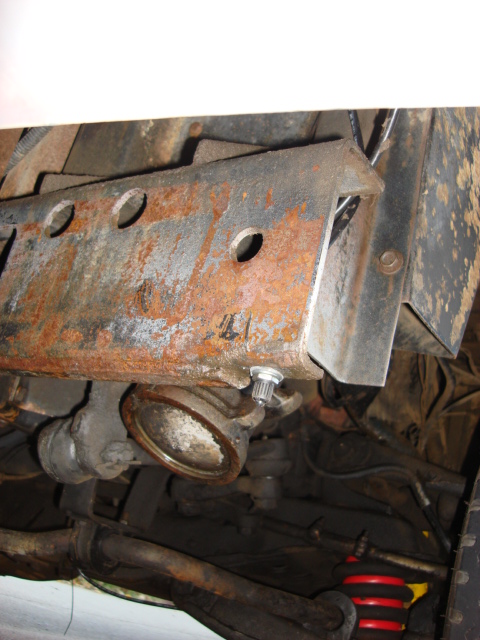 1983 Ford Bronco - here is the new install spot on the drivers side sub frame. what a difference this has made on the ride of the motorhome. almost like new.…