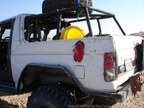 1994 Ford Bronco - Modified 1994 Ford Bronco with a roll cage and external fuel filler cap.