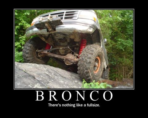 1995 Ford Bronco - This modified Ford Bronco is navigating a rocky trail, demonstrating its off-road capabilities.