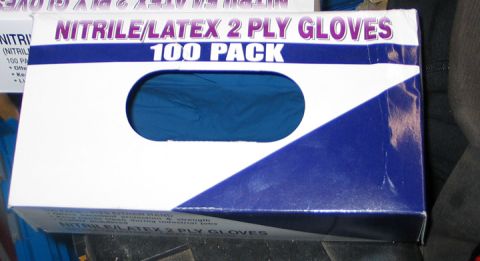 1994 Ford Bronco - A box of nitrile/latex gloves is shown, with text indicating it contains 100 pairs.