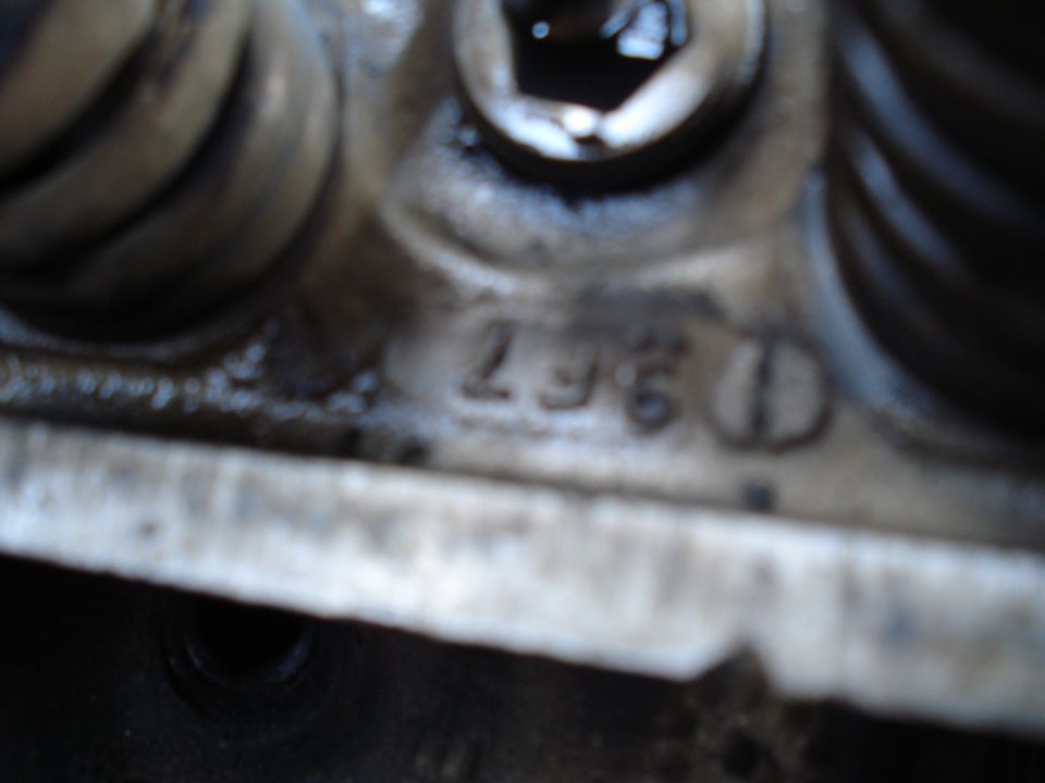 Engine block casting with "2967" stamped on it