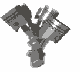 1979 Ford Bronco - A V8 engine block with pistons is shown in this image.