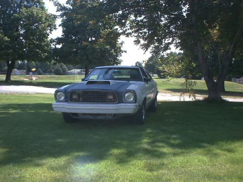 1978 Ford Mustang II - A 1978 Ford Mustang II is parked on a grassy lawn under the shade of trees.