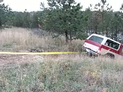1986 Ford Bronco - getting pulled up the hill by a *cough jeep cough*