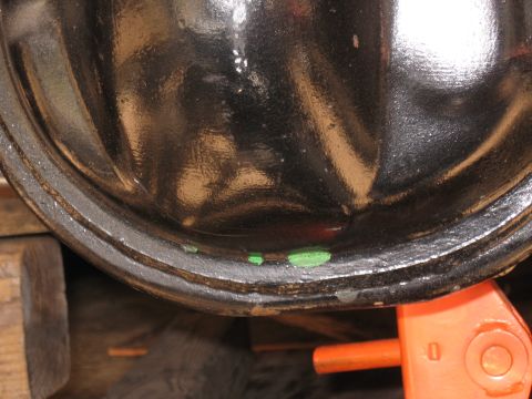 1968 Shelby GT500 - Differential housing with green paint marks, likely for assembly alignment.
