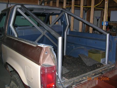 1985 Ford Bronco II - I made the lift gate a fold down tail gate. The roll bar is designed to have a soft top stretched across it.
