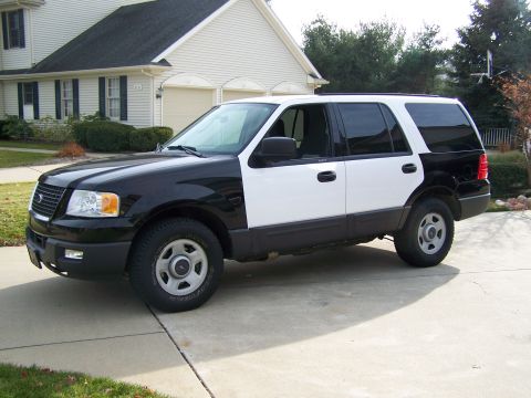 2004 Ford Expedition - A two-tone Ford Expedition is parked in front of a suburban house.