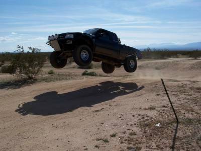 2007 Ford Ranger - This 2007 Ford Ranger is airborne during a jump in the desert.