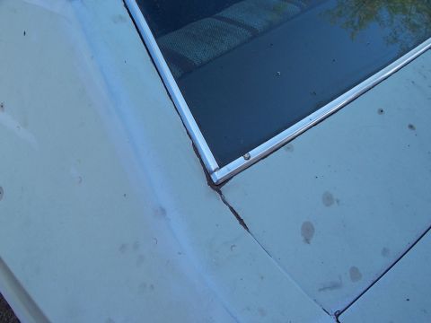 1972 Ford Ranchero - The rear window trim on this vehicle shows some age and wear.