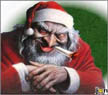 1971 Ford Ranchero - A sinister depiction of Santa Claus, complete with a cigar and a menacing expression.