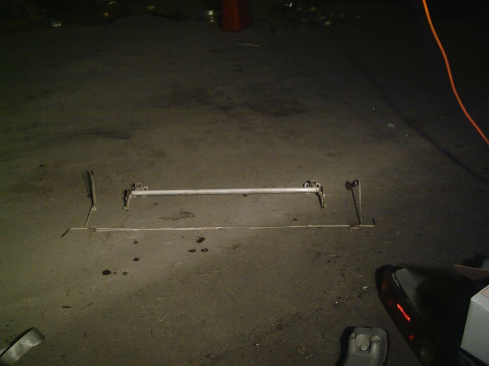 Sway bar assembly on concrete floor