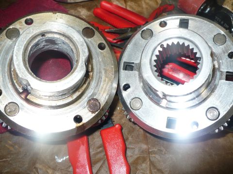 1995 Ford Bronco - close up -- top side of old (left) new (right)