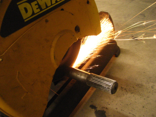 cut the male slip off driveshaft number #1