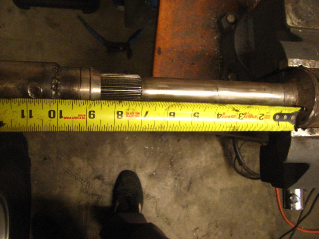 this gives ~8.5" of travel with a minimum spline engagement of 1.5" at full droop