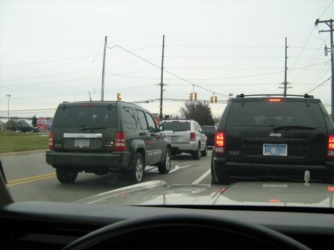 1988 Mercury Grand Marquis - invasion of Jeeps lol