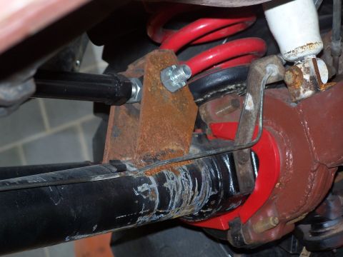 1979 Ford Bronco - lower track bar mount from back.