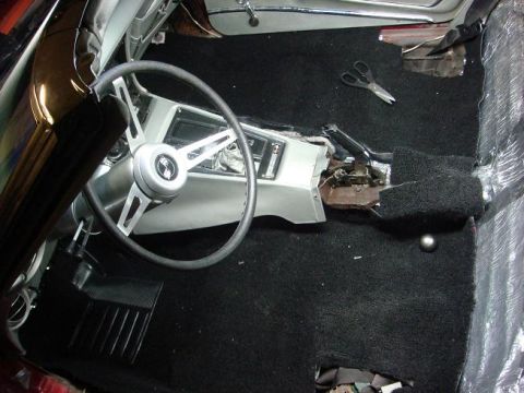 1975 Chevrolet Corvette - Carpet is laid out...time to trim it down.