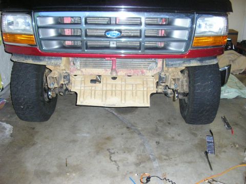 1994 Ford Bronco - Front view of a 1994 Ford Bronco, showing the installed tow hook and front grille.