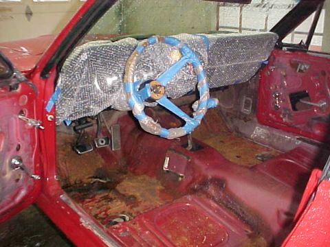 1967 Mercury Cougar - Got the restored dash covered up to protect from grinding metal dust