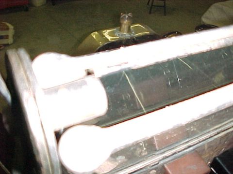 1913 Ford Model T - The radiator and surrounding engine components are shown in this close-up view.