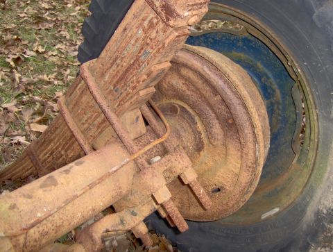 1978 Ford Bronco - This photo shows a rusty leaf spring and axle assembly, not a 1978 Ford Bronco.