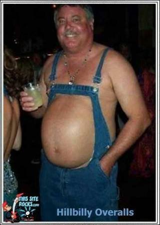 1979 Ford Bronco - Man in open overalls holding a drink at a social gathering.