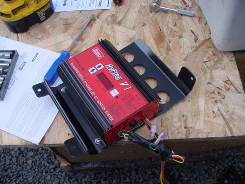 1979 Ford Bronco - Mallory HyFire VI ignition system part with wiring harness and mounting bracket.