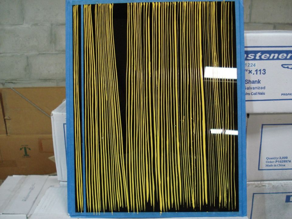 Black and yellow striped decal