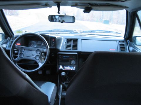 1987 Volkswagen Scirocco - Interior view of a 1987 Volkswagen Scirocco, showing the dashboard and front seats.