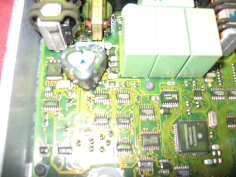 1995 Ford C-350 (Centurion Conversions) - Close-up of a complex electronic circuit board with various components and wiring.