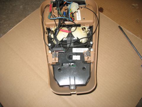 1995 Ford C-350 (Centurion Conversions) - Disassembled overhead console showing complex wiring and internal components.