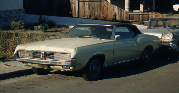 this is what a $500.00 Rust Free California Cougar convertible looked like in 1990! the son of the original owner had been working on it and now it didn't run. turned out he liked music while he worked and turned the key on and melted the points closed! my best Homer Simpson; DOY!!!