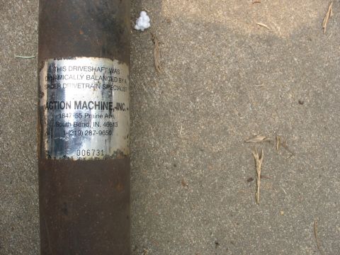 1995 Ford C-350 (Centurion Conversions) - Driveshaft dynamically balanced by Action Machine, Inc. in South Bend, Indiana.