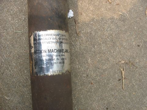 1995 Ford C-350 (Centurion Conversions) - Driveshaft dynamically balanced by Action Machine, Inc. in South Bend, IN.