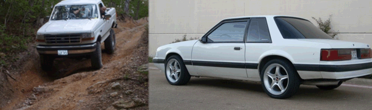 White 1991 Ford Mustang coupe side view