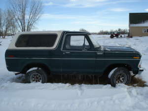 1984 Ford Bronco - A classic Ford Bronco sits in a snowy landscape, awaiting its next adventure.