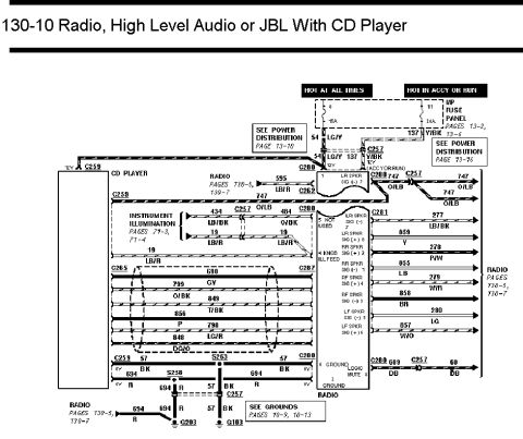 1993 Ford Taurus - This is a technical diagram showing electrical wiring and component connections.