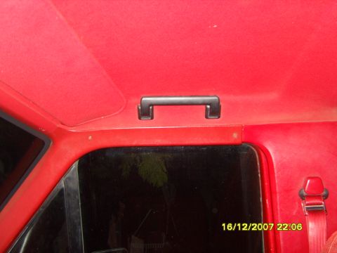 1989 Ford Bronco - Interior grab handle, likely from a 1989 Ford Bronco, is visible above the window.