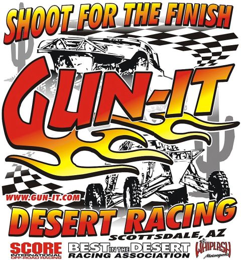 2000 Ford F-150 - Graphic promoting desert racing, off-road vehicles and event details.