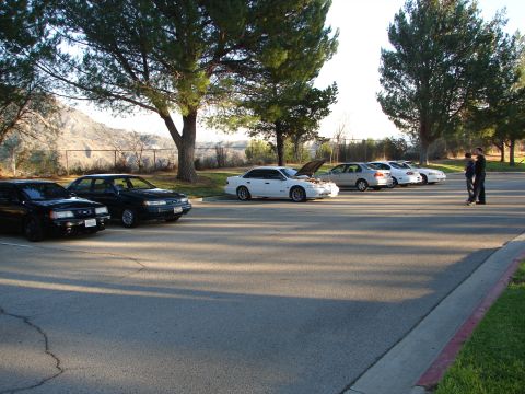 1992 Ford Taurus - A group of cars are parked in an outdoor lot on a sunny day.
