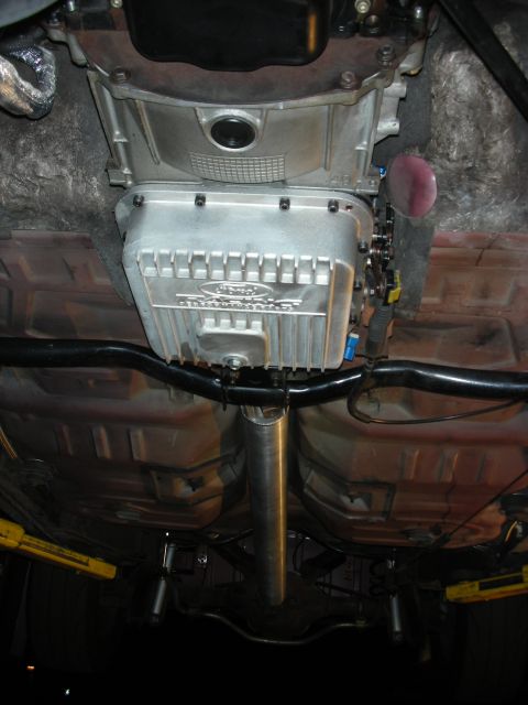 1992 Ford Crown Victoria - Aftermarket Ford transmission pan with "Ford" branding, likely for a performance application.