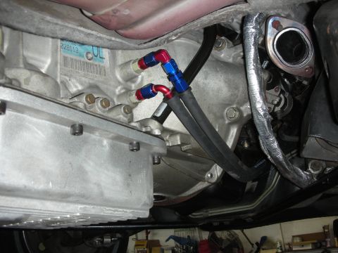 1992 Ford Crown Victoria - Braided lines connect to the transmission for the oil cooler system.