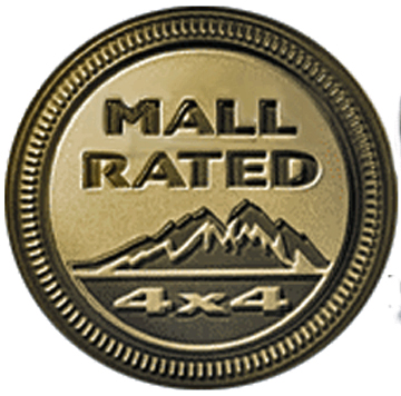 1994 Ford Bronco - This emblem reads 'Mall Rated 4x4' and features a mountain graphic.